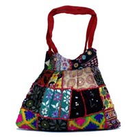 Cotton Canvas Multi Color Heavy Embroidery Mirror Work Boho Tote Indian Sling Shoulder Bag