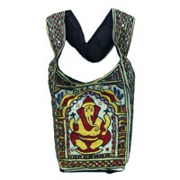 Traditional Elephant God Lord Ganesha Embroidery Indian Rajasthani Art Deco Tote Ladies Bag