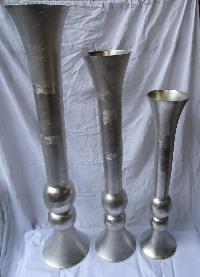 Aluminium Rough Silver Vase Set-3