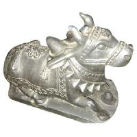 Grey Stone Nandi Statue