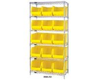 CHROME WIRE SHELVING UNITS WITH ULTRA BINS