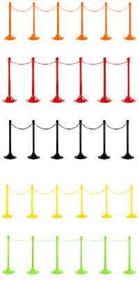 2-Inch Stanchion 6 Pack with Chain Light Duty (available in 6 colors)
