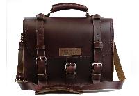 LEATHER BRIEFCASE BURGUNDY RED