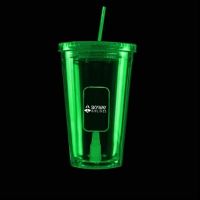 Green Light Up Travel Cup with Dog Tag Insert