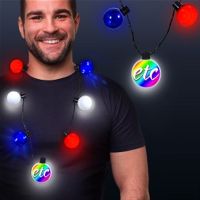 Rainbow LED Medallion Ball Necklace