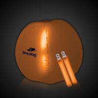 Translucent Orange 24" Inflatable Beach Ball with Glow Stick
