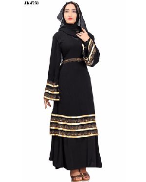 Golden-Black Islamic/Muslim Stylish Abaya