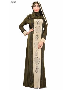 Stylish Green Lycra Fabric Abaya
