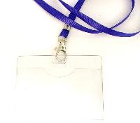 Clear vinyl badge holder with lanyard