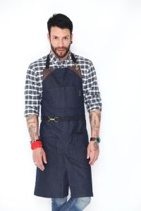 NO-TIE APRON - SPRING BLUE DENIM