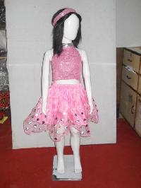 Girl Skirt Pink Silver Dott