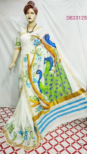 kerala cotton saree