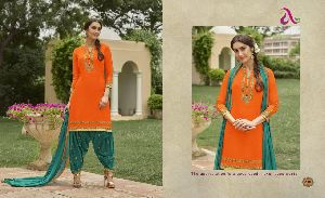 Angroop Saina Cotton Patiala Suits