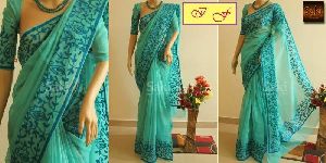 aari work designer sarees with running blouse