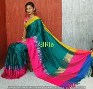 chakrika cotton silk sarees with border stripes