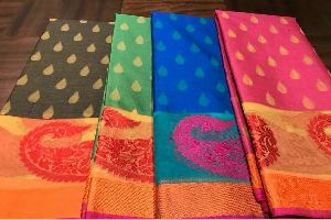 kora organza thread weaving sarees