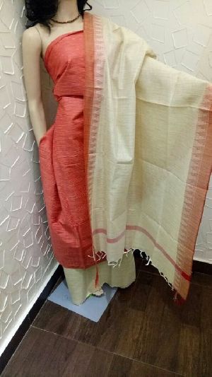 pure khadi gicha suits with temple weaved dupatta
