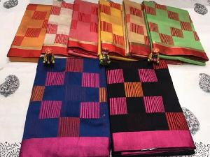 maheshwari silk sarees with border color blouse