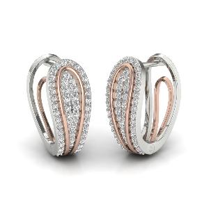 Party Wear Real Diamond Hoop Earring