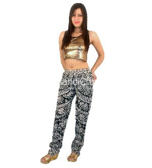 Black Block Printed Women Trouser