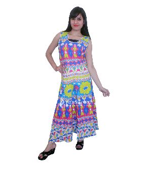 Colorful Flower Printed Designer Evening Gown