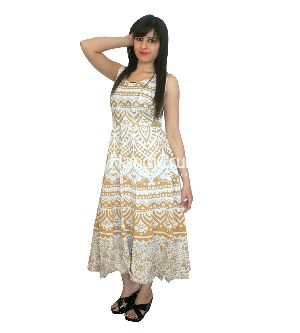 Golden Ombre Mandala Sleeveless Evening Gown Wedding Proms Party Maxi Dress