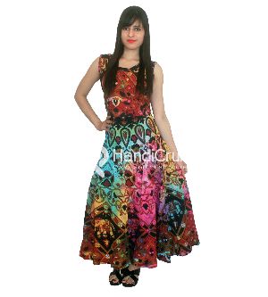 Multicolor Rajasthani Printed Nightwear Gown