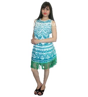 Ombre Flower Print Short Dress