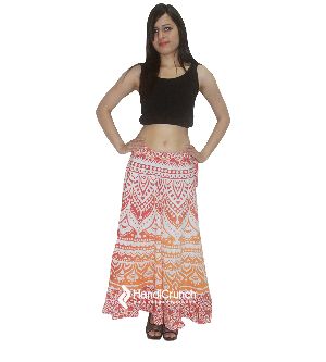 Women designer printed cotton skirt