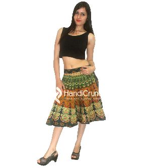 Womens Bohemian Floral Print Wrap Skirt