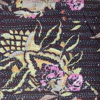 Multicolor Floral Printed Kantha Quilt