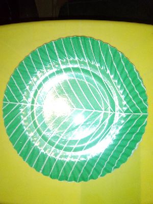 green colour paper plate
