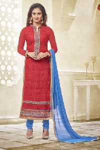 Embroidered Long Straight Designer Suit