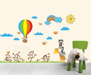 Decor Kafe Animals Playing in forest Wall Sticker