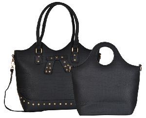 VA36 Black PU Handbags