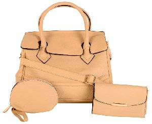 VAA013C Cream PU Handbags