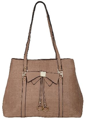 VABR139 Brown PU Tote Bags