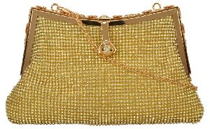 VAGO127 Golden Beaded Sling Bags