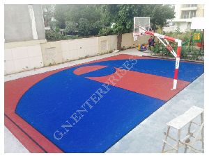 Basketball Pole With Acrylic Court
