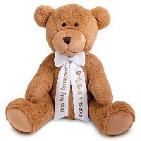 27 Plush Teddy Bear - White Ribbon