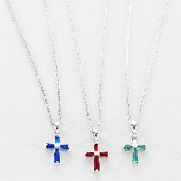 Birthstone Cross Necklaces