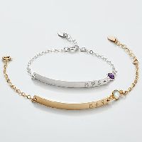 Couple's Gemstone Meaning Bar Bracelet