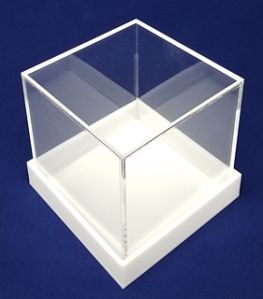 White Base Clear Acrylic Cube