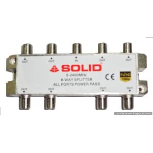Solid 8-Way Power Pass Splitter