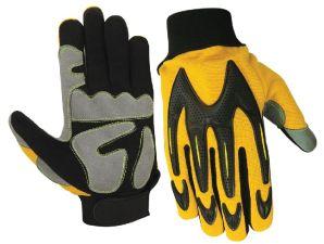 Impact Protective Mechanic Gloves / Anti-Vibration Gloves / Oil & Gas Industries Safety Gloves