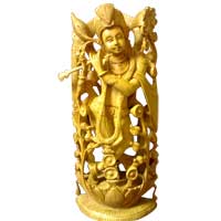 Wooden Krishna Statue