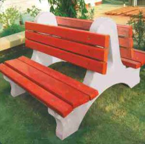 Double Side Chair Bench With Back Rest