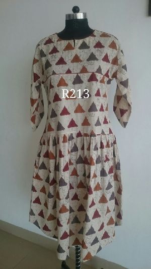 A-Line (Middi Dress/Tunic) Bagru/Dabu Print