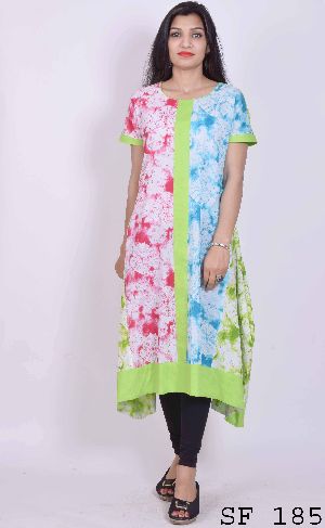 Asymmetric tunic dress tie and dye