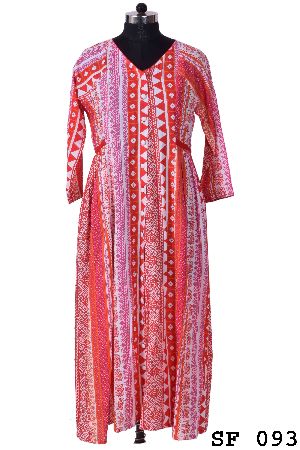 Sanganeri front open raglan/kemons dress or kurti